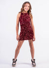 CAROL High Neck Open Back Sequin Dress